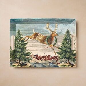 NWT Reindeer Melamine Tray